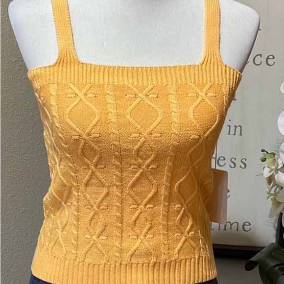Chic Orange Cable Knit Sweater / tank set - Picture 11 of 11